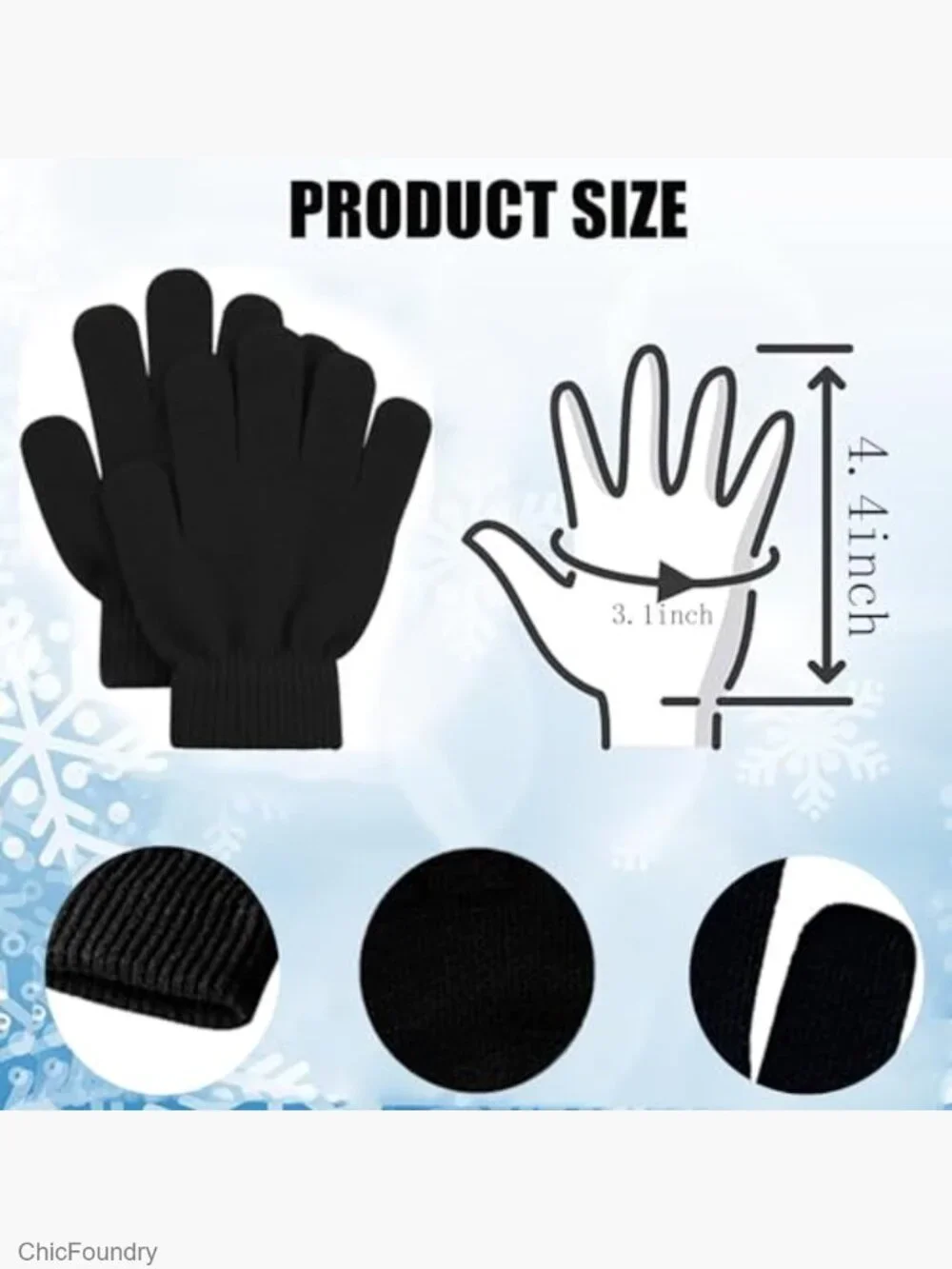 6 Pairs Stretchy Knit Gloves for Toddlers Boys Girls Children Unisex Winter